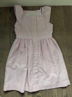 Crewcuts Pink & White Striped Button-Front Sundress